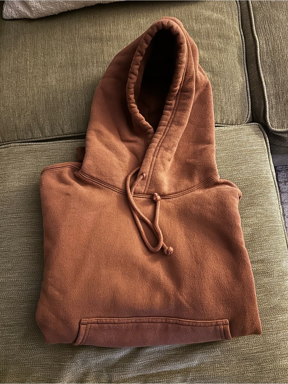 TNA Boyfriend Fit Hooded Pullover Sweatshirt - Rust/Brown